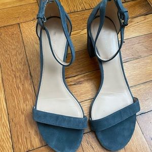Stuart Weitzman suede mid-heel sandals